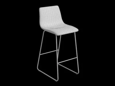 Faux Leather Bar Stool Low-poly 3D model