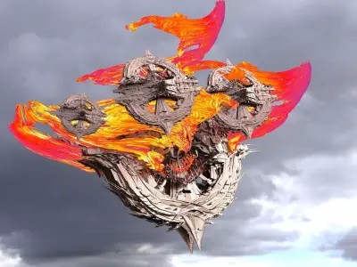 Dragon City chariot stand 3D model