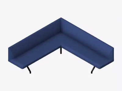 Seat - Bench - Worksmart - Corner Low-poly 3D model