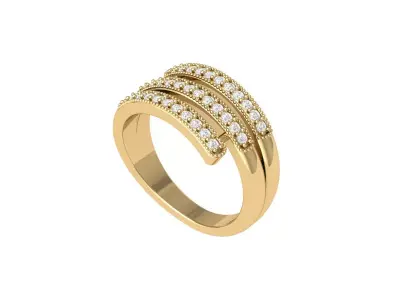 3 Rail Engagement Ring 3D print model