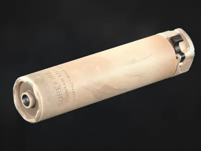 Surefire SOCOM762-MINI2 Suppressor Low-poly 3D model