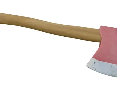 Safety Axe 3D Realistic Tool Asset with PBR Textures 3D model
