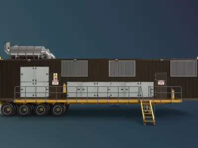 industrial mining genset 3D model