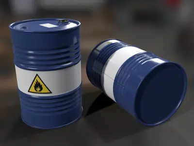 Oil Drum Low-poly 3D model 2