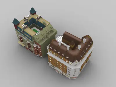 Luxury apartments Pack 1 Low-poly 3D model