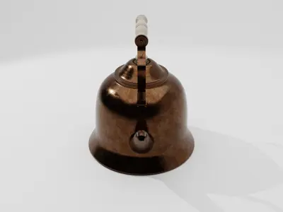Antique Brass Kettle Low-poly 3D model