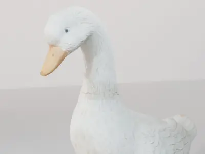 Ceramic goose sculpture Low-poly 3D model