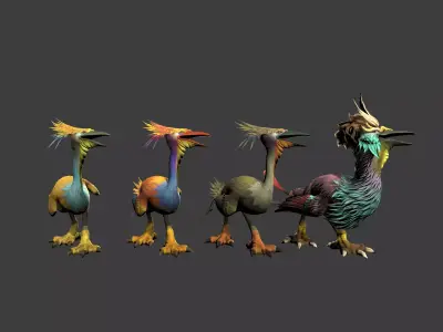 Alien Water Bird Animal Low-poly 3D model