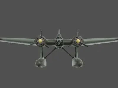 He 115 C-1 Torpedo Bomber Seaplane Low-poly 3D model