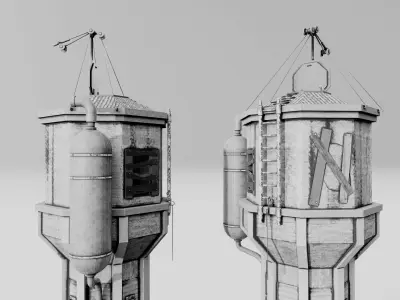 Realistic Watch Tower 3D Model Low-poly 3D model