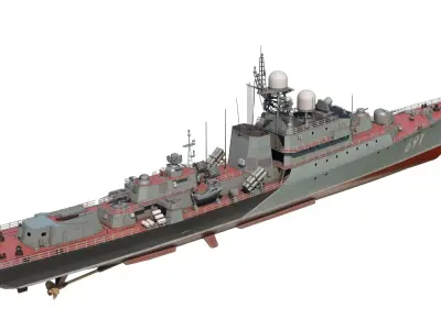 Russian Navy Project 11661K Gepard class Frigate Project 11660 Low-poly 3D model