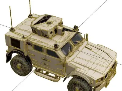 Oshkosh M AT V Armored Vehicle Low Poly Military Truck Low-poly 3D model