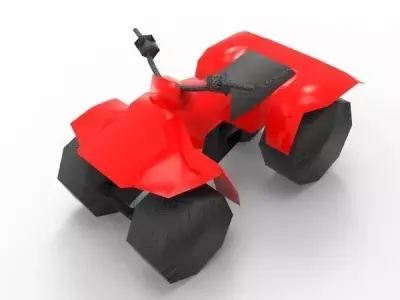 ATV - 4 Wheel Motobicycle - Cross LowPoly Free low-poly 3D model
