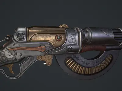 Automatic Rifle Low-poly 3D model