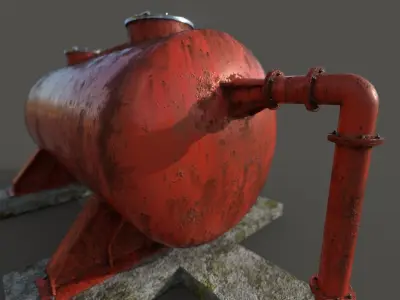 Oil tank Low-poly 3D model order