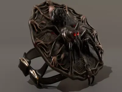 DVL3DStudio Tarantula Shield Low Poly Dark Fantasy Game Ready Low-poly 3D model