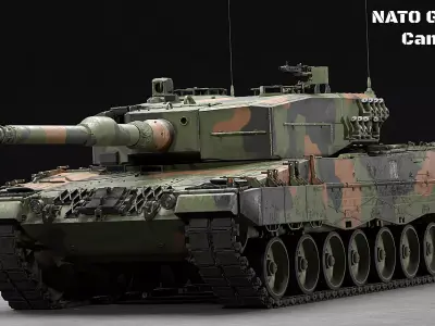 Leopard 2A4 plus 4 Skins Included 3D model