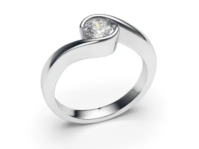 solitaire with ring sizes  8 part S69 3D print model