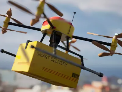 Smart Delivery Drone Low-poly 3D model