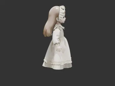 Antique Bride Doll Low-poly 3D model