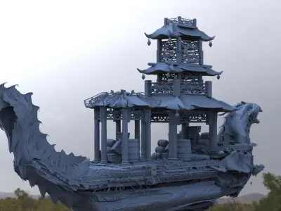 Chinese Treasure ship 3D model purchase