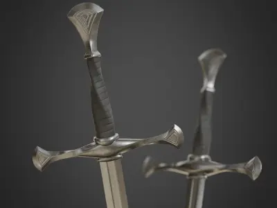 Medieval Long Sword Low-poly 3D model buy