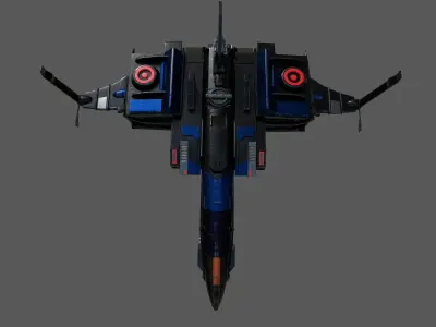 Spaceship transport Starship combat low poly space fantasy  Low-poly 3D model