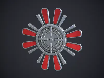 Target Badge Low-poly 3D model