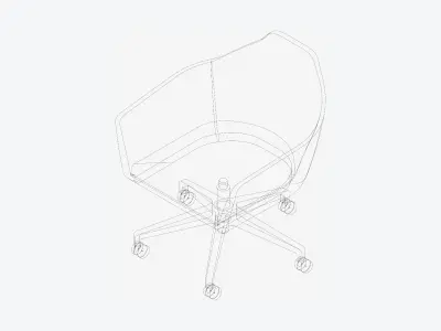 Chair - Simplicity - 5 Star Castors Low-poly 3D model
