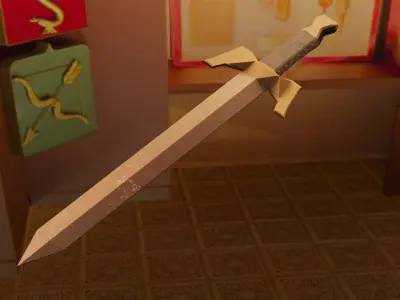 Semi-Realistic and Cartoon Sword - Low Poly Game Asset Low-poly 3D model