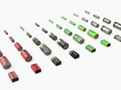 Battery Pack - Atlas - 4 Variants - Common Sizes Low-poly 3D model