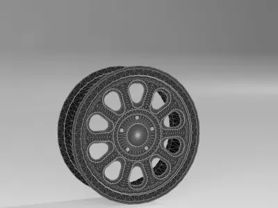 Mid-poly Offroad Rims Free low-poly 3D model