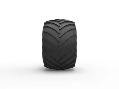 Wheel from vintage monster truck Scale 1 to 25 3D print model