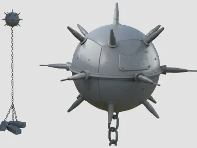 Underwater naval mine 3D model purchase