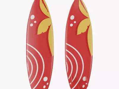 Surfboard with Fin 3D model