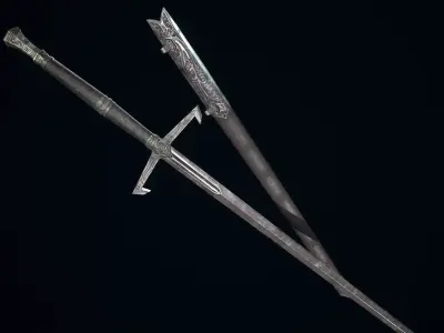 Medieval Sword Melee Weapon Low-poly 3D model