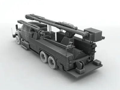 Service Utility Truck 3 Axle 3D model
