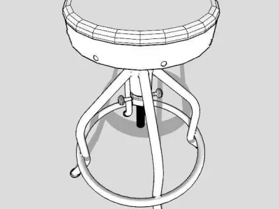 Industrial Bar Chair 3D model