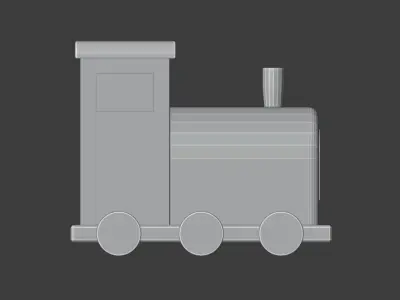 Wooden Toy Train Low-poly 3D model shop