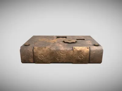 Steampunk book Low-poly 3D model