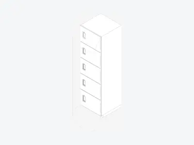 Locker - Resin - Locka - Classic - Five Tier Low-poly 3D model