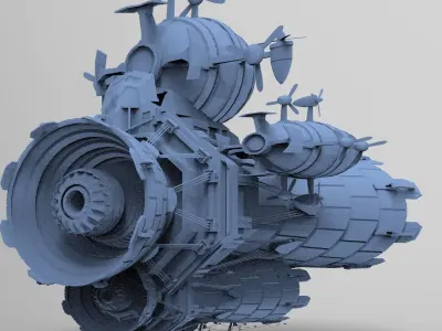 Sci fi Airship Space design 9 3D model