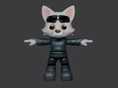 cute wolf characters 3D model