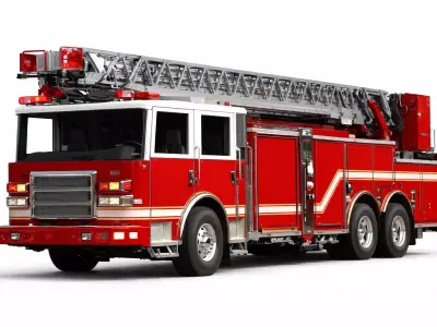 Modern Fire Truck Heavy Duty Firefighting Emergency Vehicle 3D model