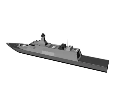 Stealth Frigate  Low-poly 3D model