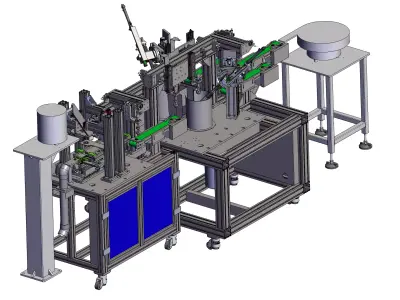 Edge Trimming Machine  Spring Installation  Camera Inspection 3D model