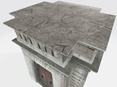 Monument stone gate Low-poly 3D model