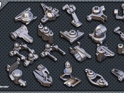 Sci-Fi Hard Surface KITBASH 50 DETAILS 3D model from CGTrader