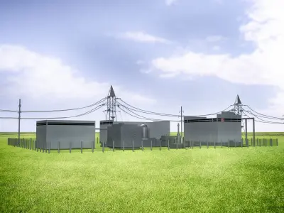 Electricity Transmission Line Low-poly 3D model