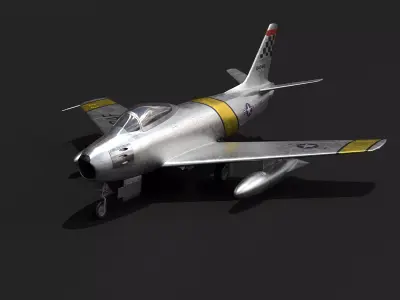 F-86 Sabre USAF Low-poly 3D model